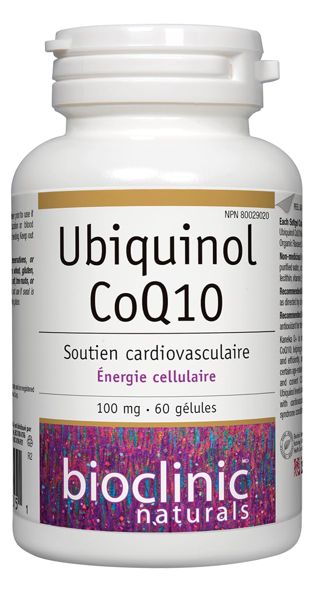 Bioclinic Naturals Ubiquinol CoQ10 100mg supplement capsule close-up