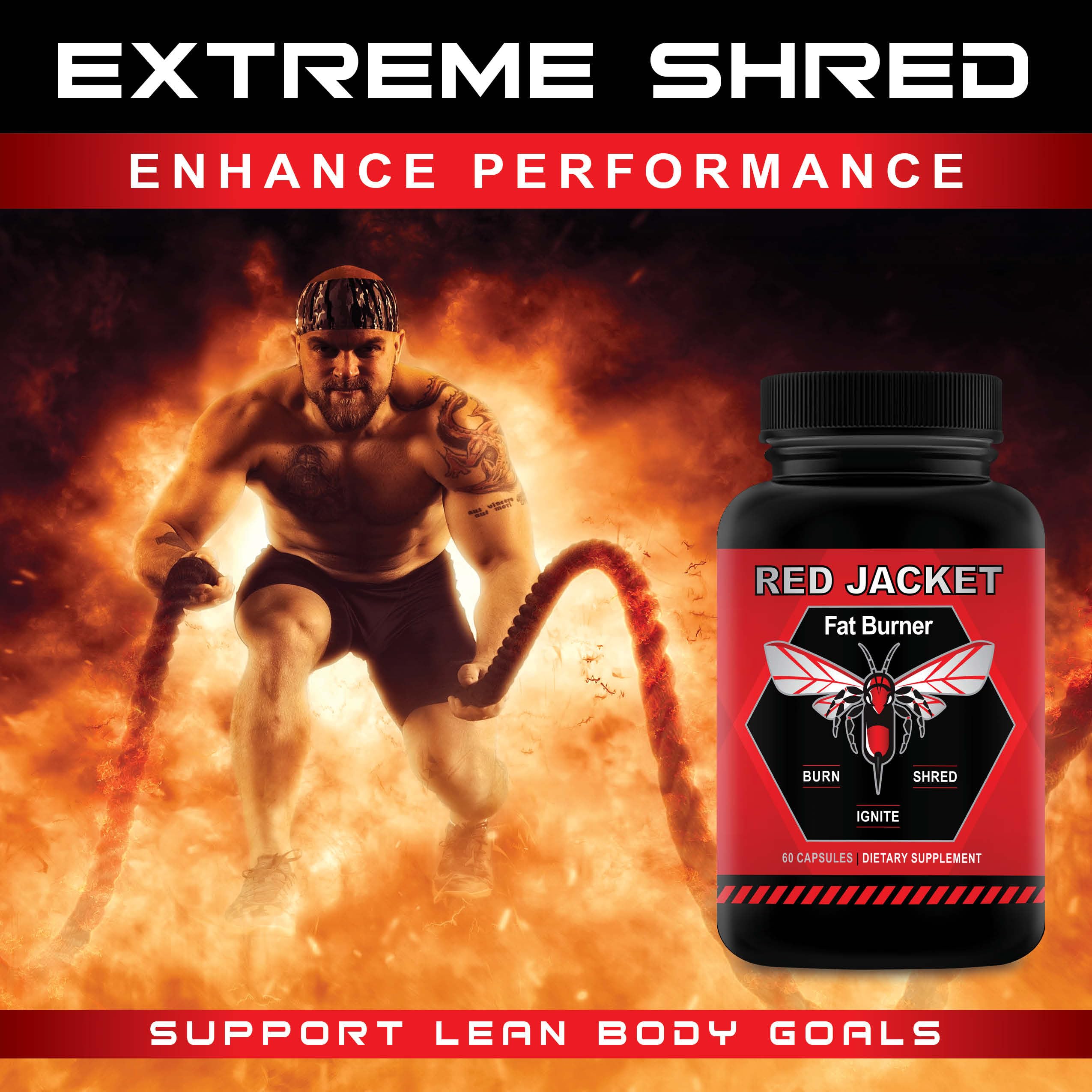 BIODEV Red Jacket Thermogenic Fat Burner on a gym bench
