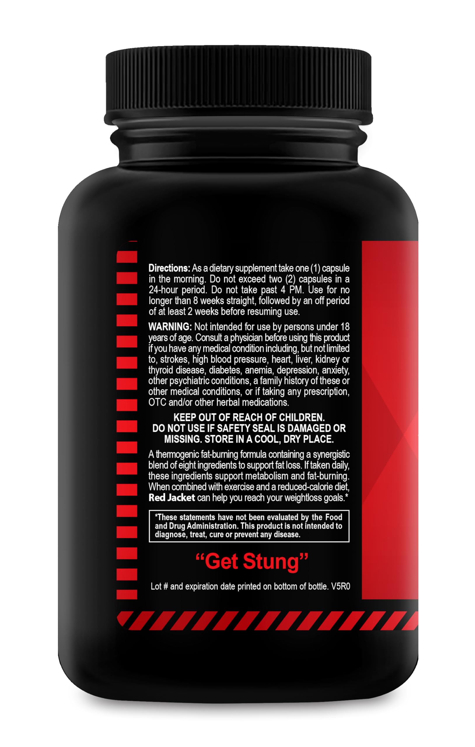 BIODEV Red Jacket Thermogenic Fat Burner side view