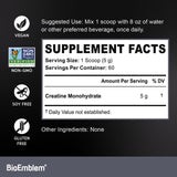 BioEmblem Creatine Monohydrate Powder in a glass of water