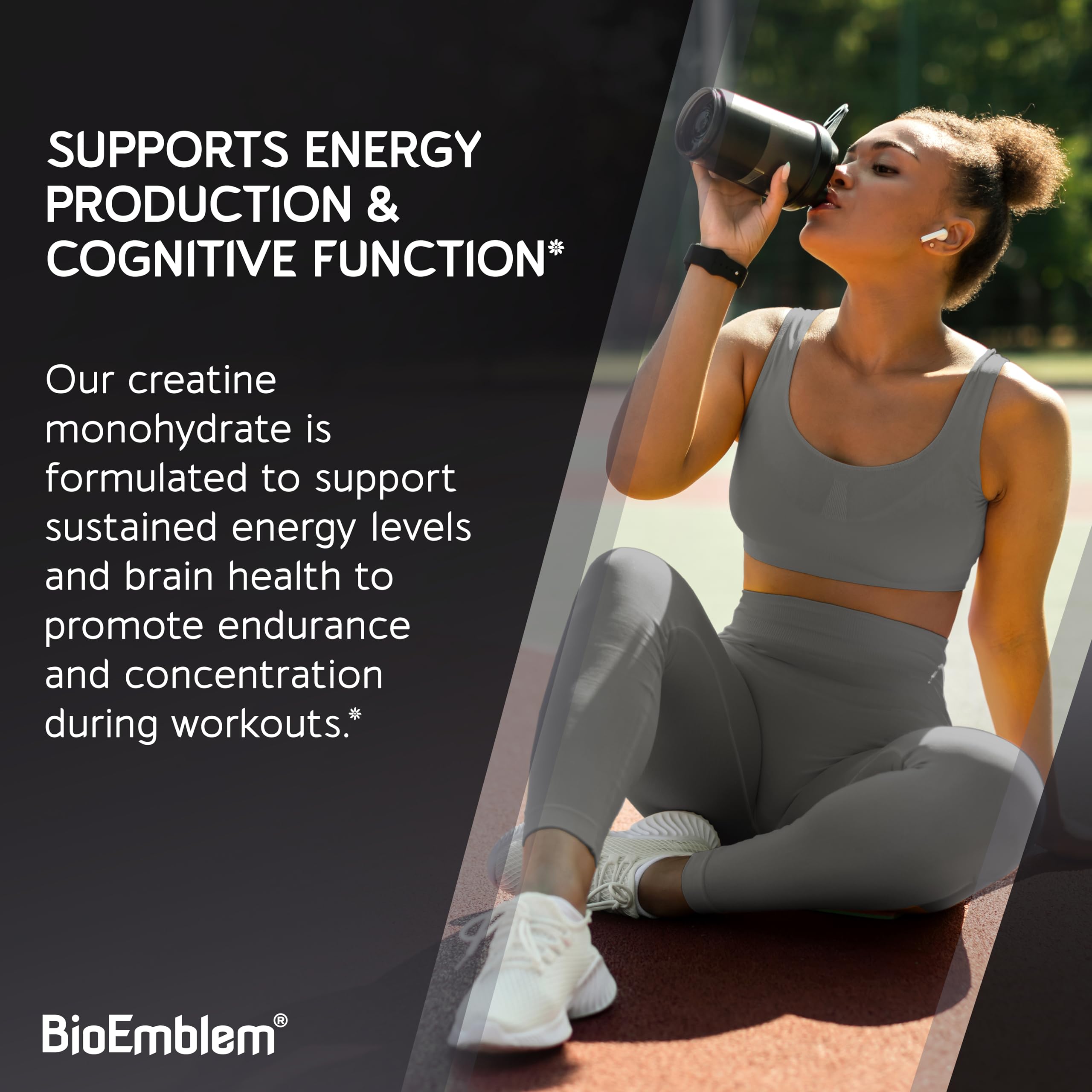 BioEmblem Creatine Monohydrate Powder packaging
