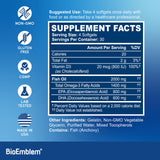 BioEmblem Fish Oil Softgels showing small oval size