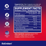 BioEmblem Joint Support Supplement capsules on a wooden table