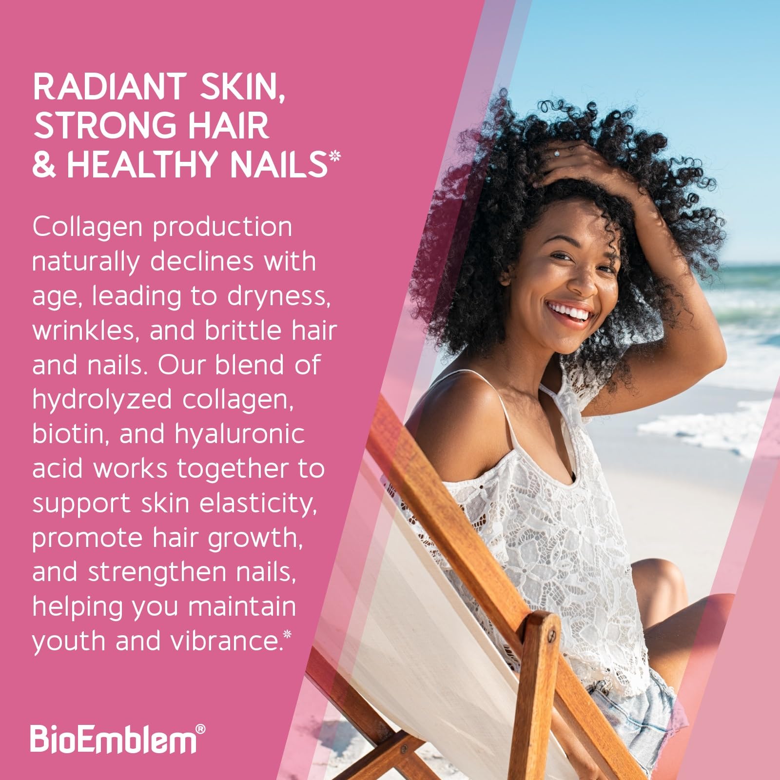 BioEmblem Multi Collagen Complex 10,820mg powder scoop with powder