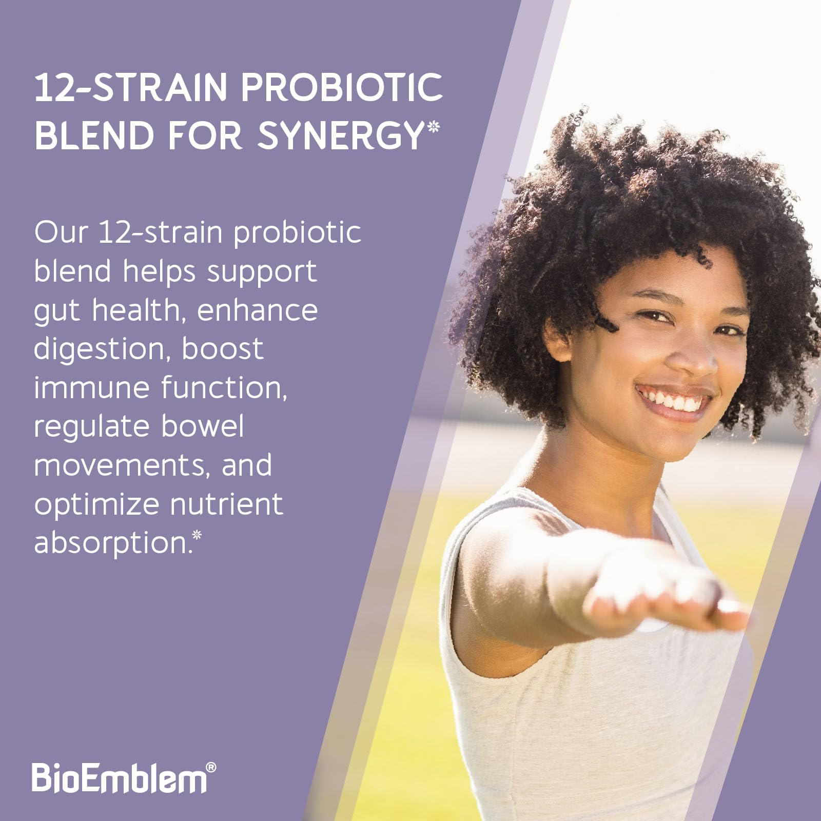 BioEmblem Multi-Enzyme Supplement 125mg 60 Capsules on a wooden table