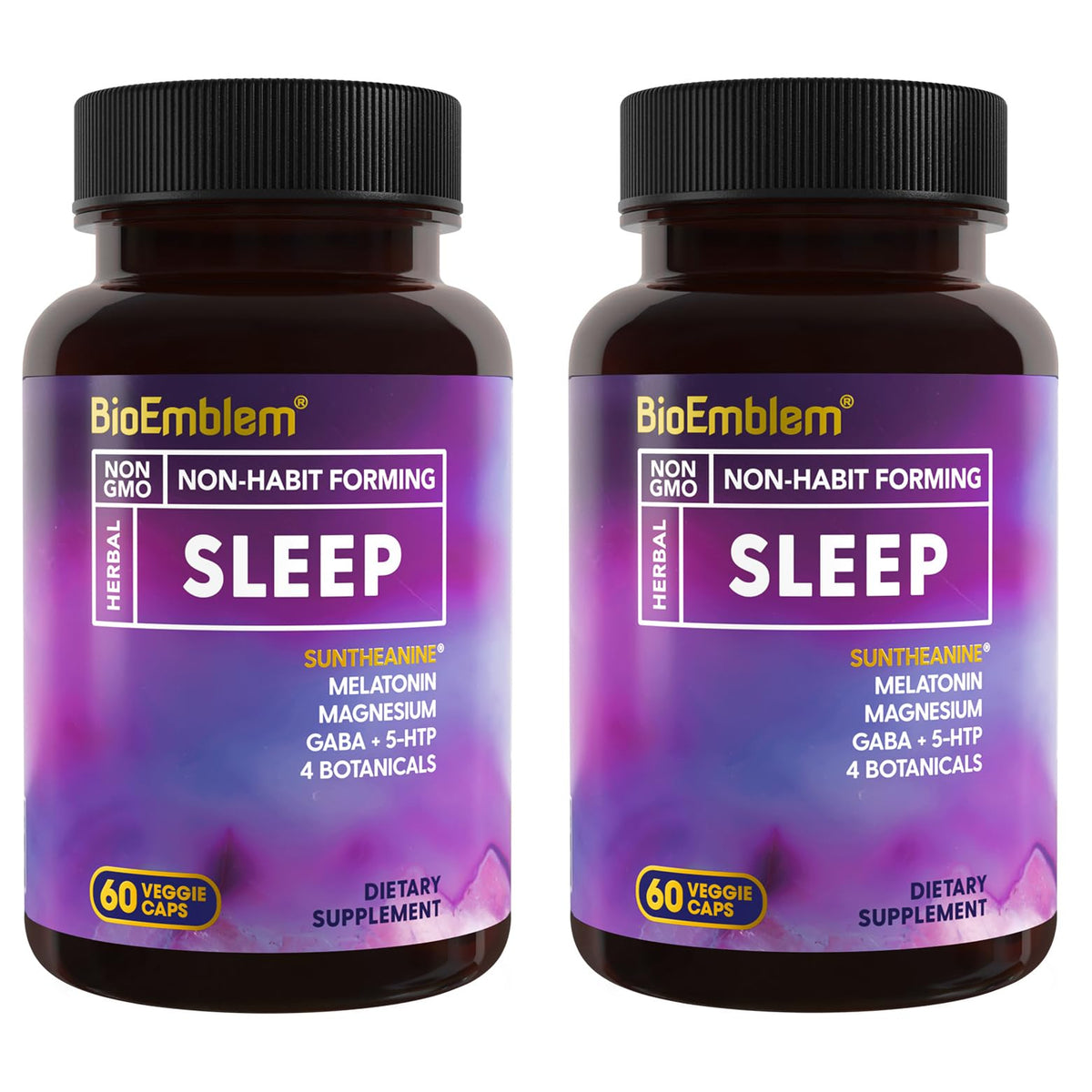 BioEmblem Natural Sleep Aid 60 Capsules front view