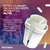 BioEmblem Probiotic Supplement bottle on a wooden table