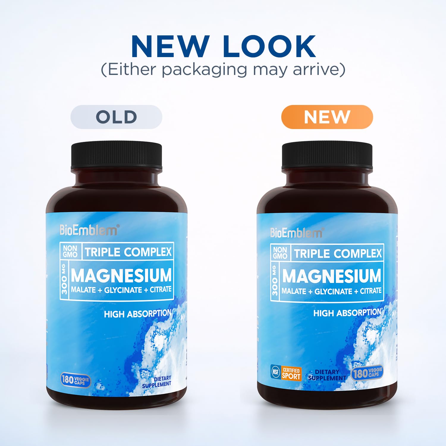 BioEmblem Triple Magnesium Complex 300mg bottle side view