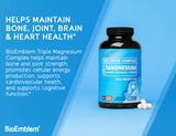BioEmblem Triple Magnesium Complex 300mg bottle with measuring spoon