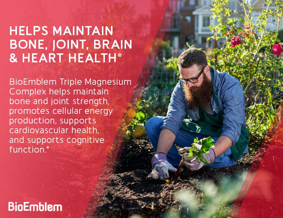 BioEmblem Triple Magnesium Complex 300mg with lifestyle background