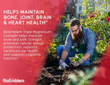 BioEmblem Triple Magnesium Complex 300mg with lifestyle background