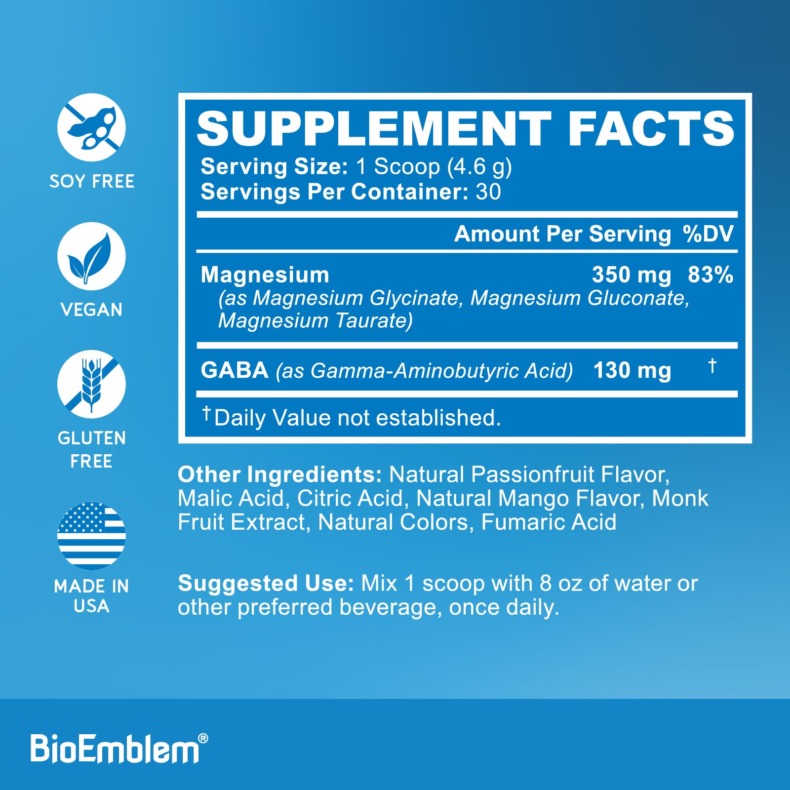 BioEmblem Triple Magnesium Powder with a measuring scoop