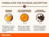 BioEmblem Turmeric Curcumin supplement capsules close-up