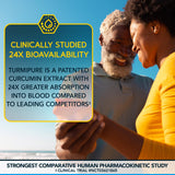 BioEmblem TurmiPure Gold turmeric supplement capsules in a hand