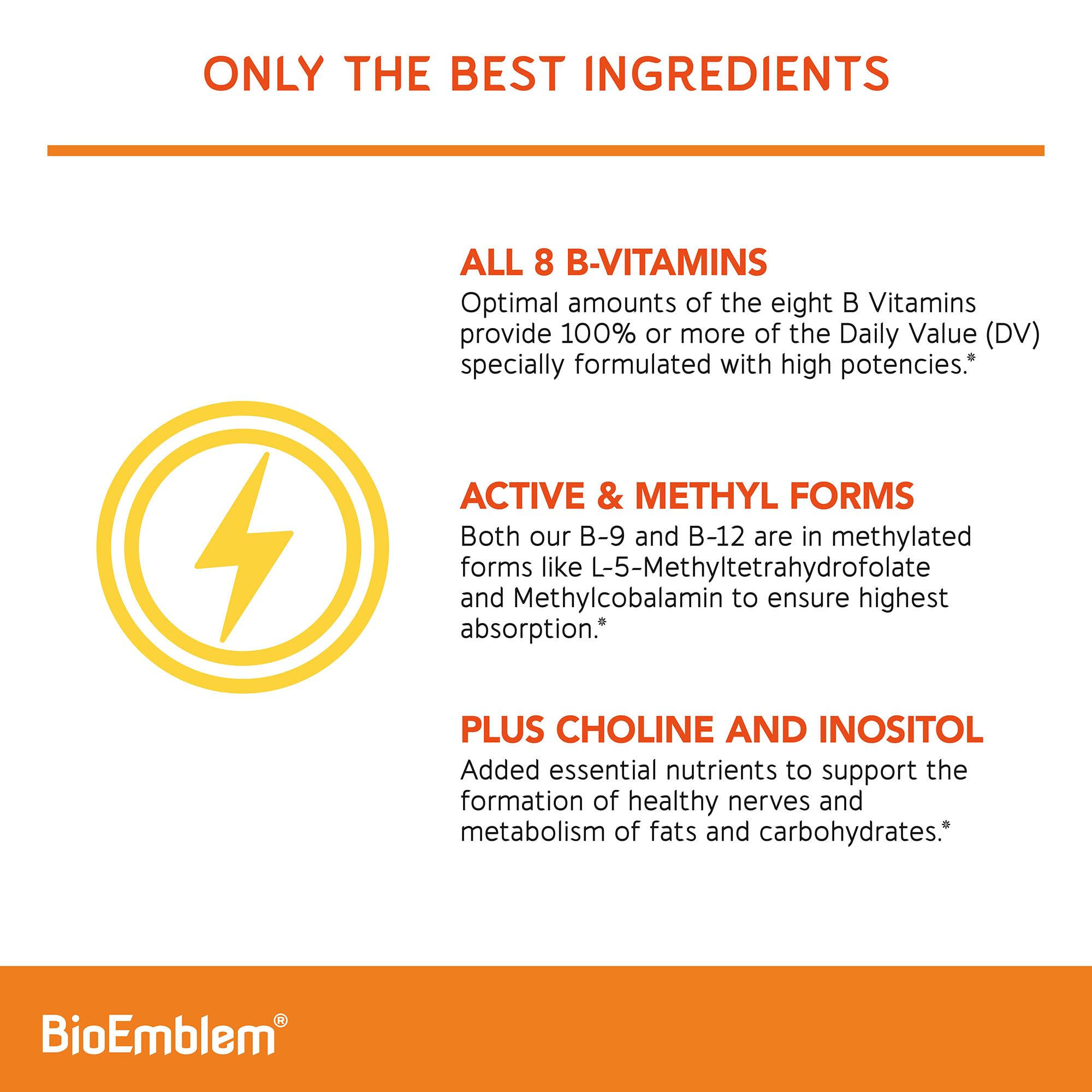 BioEmblem Vitamin B-Complex ingredients list close-up