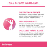 BioEmblem Women's Multivitamin capsules in a hand
