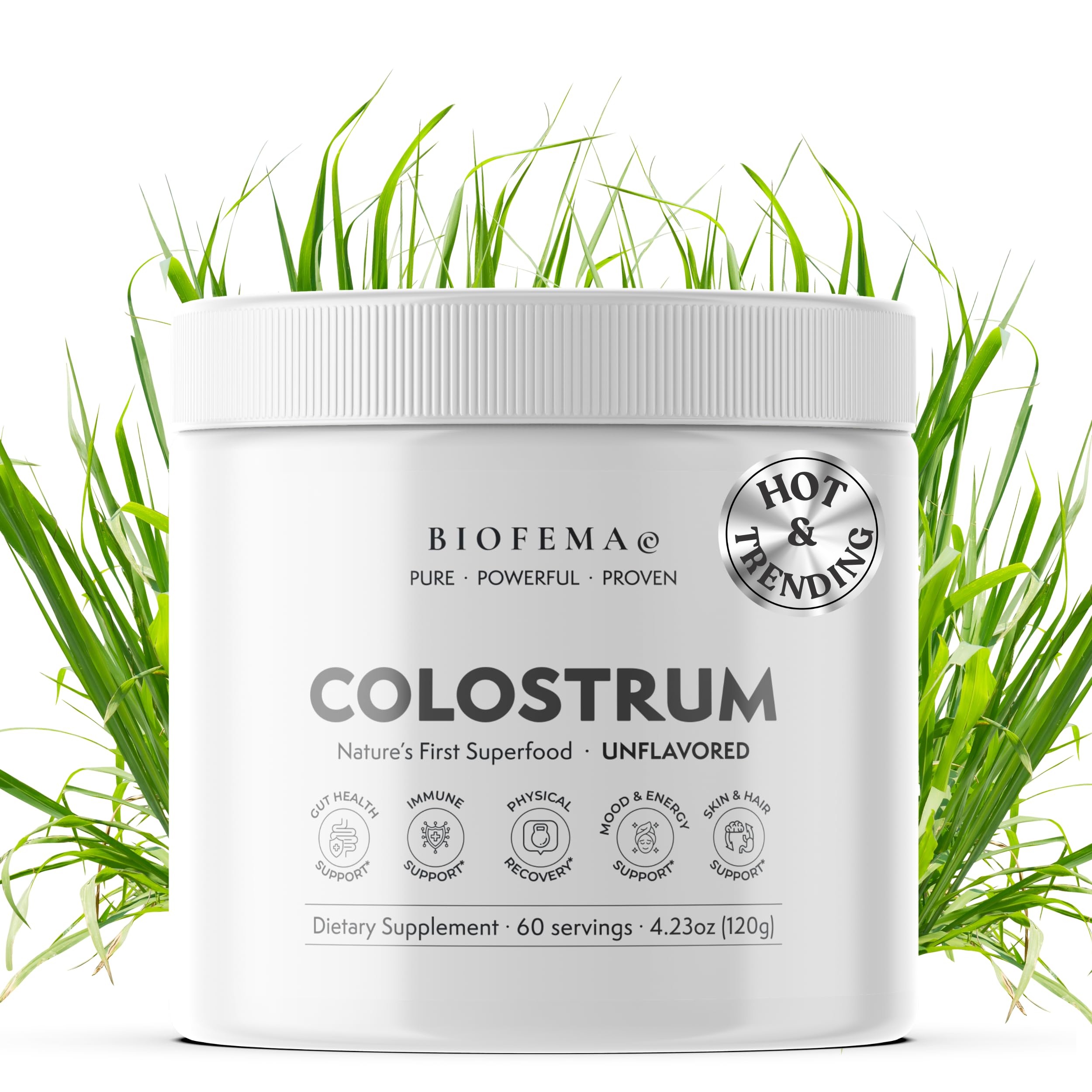 BIOFEMA Colostrum Powder 168g front view