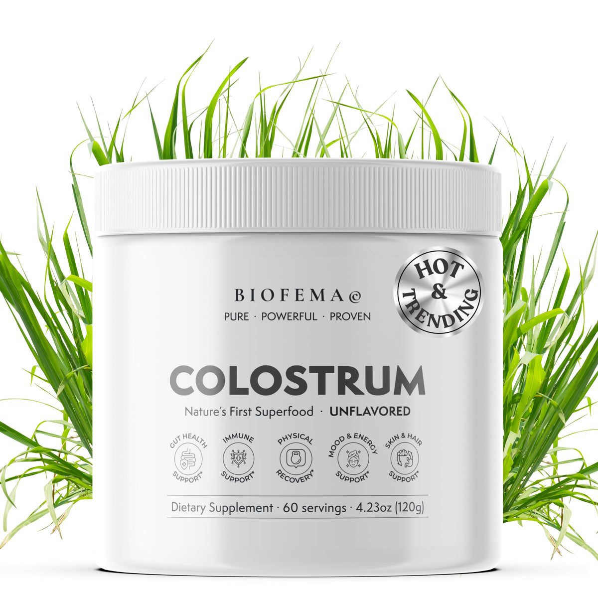 BIOFEMA Colostrum Powder 168g front view