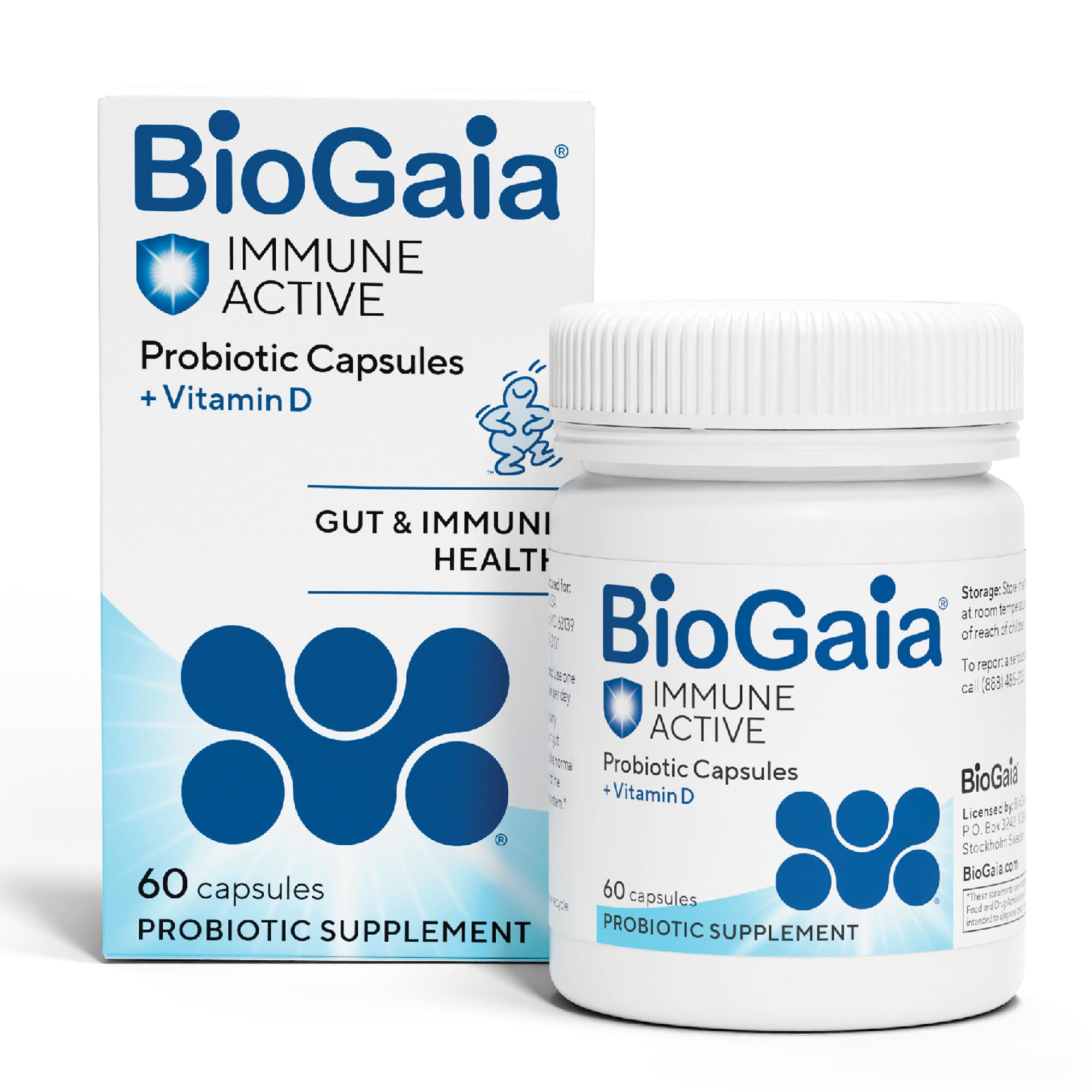 BioGaia daily wellness Active Probiotic + Vitamin D supplement front view