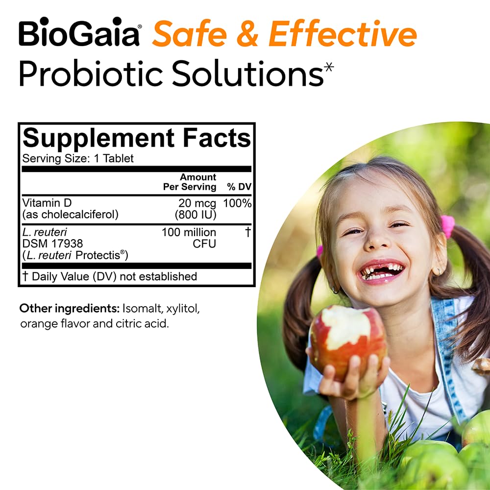 BioGaia Probiotic Chewables 45g packaging on a kitchen counter