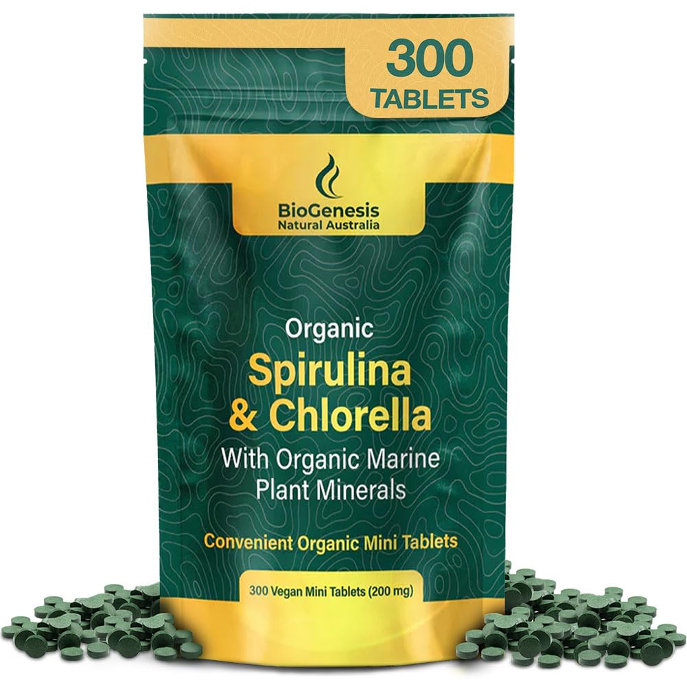 Biogenesis Chlorella and Spirulina Mini Tablets front view