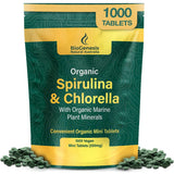 Biogenesis Chlorella & Spirulina Mini Tablets front view