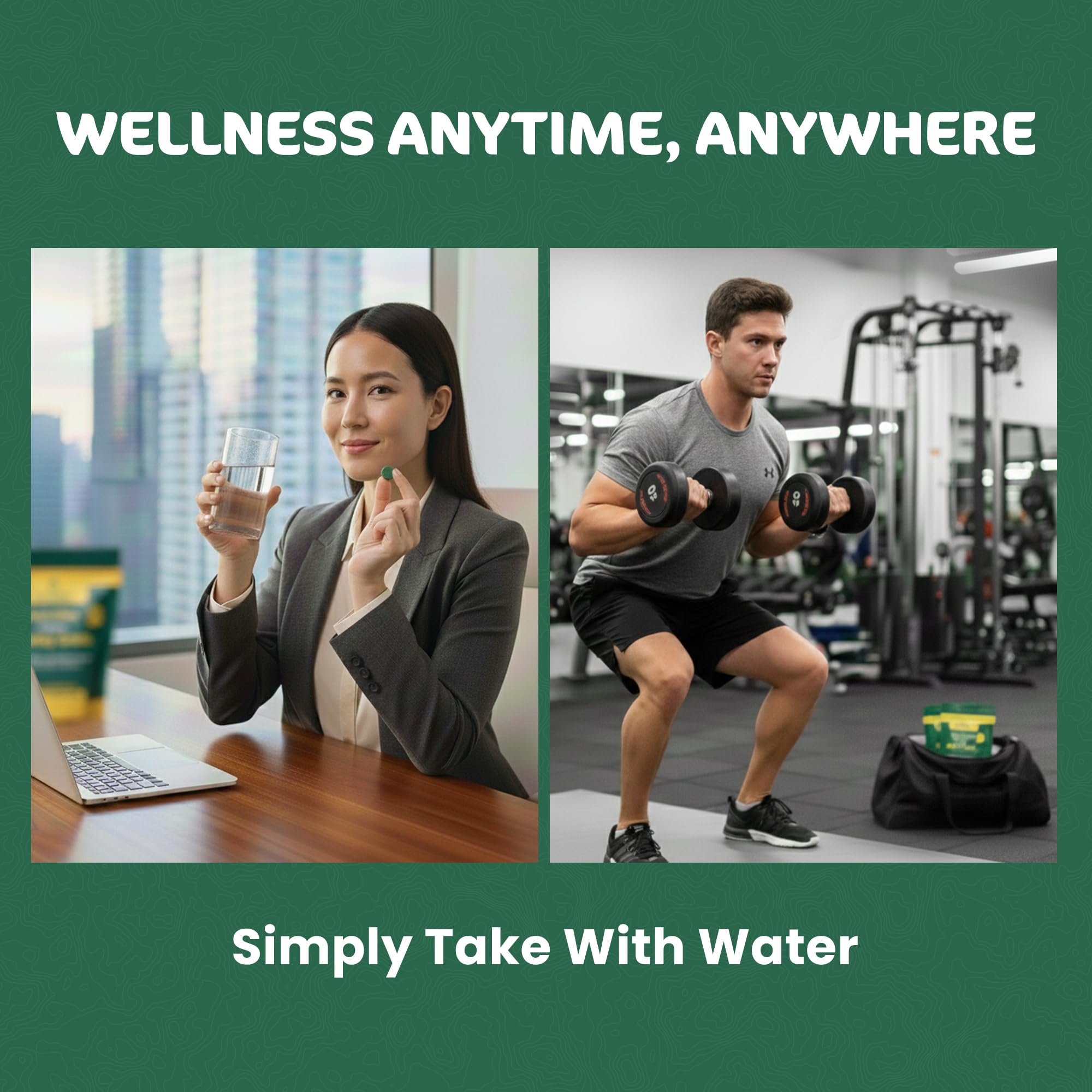 Biogenesis Chlorella & Spirulina Mini Tablets with a measuring spoon