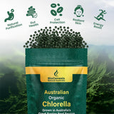 Biogenesis Chlorella Tablets close-up of tablets