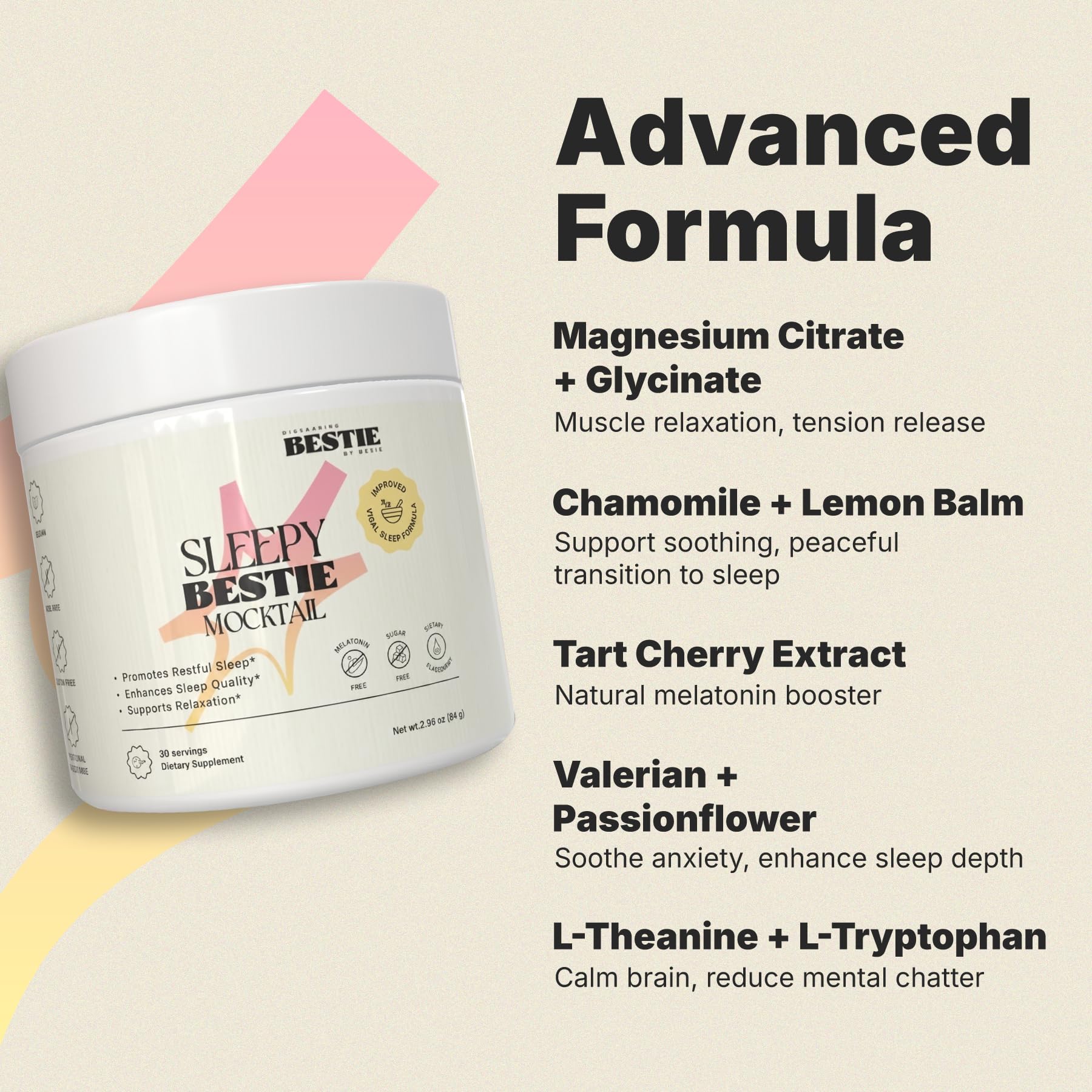 Biohacking Bestie Sleepy Bestie Mocktail powder packaging