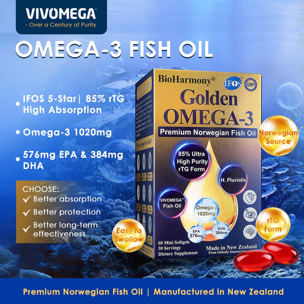 BioHarmony Fish Oil Softgels side view showing softgels