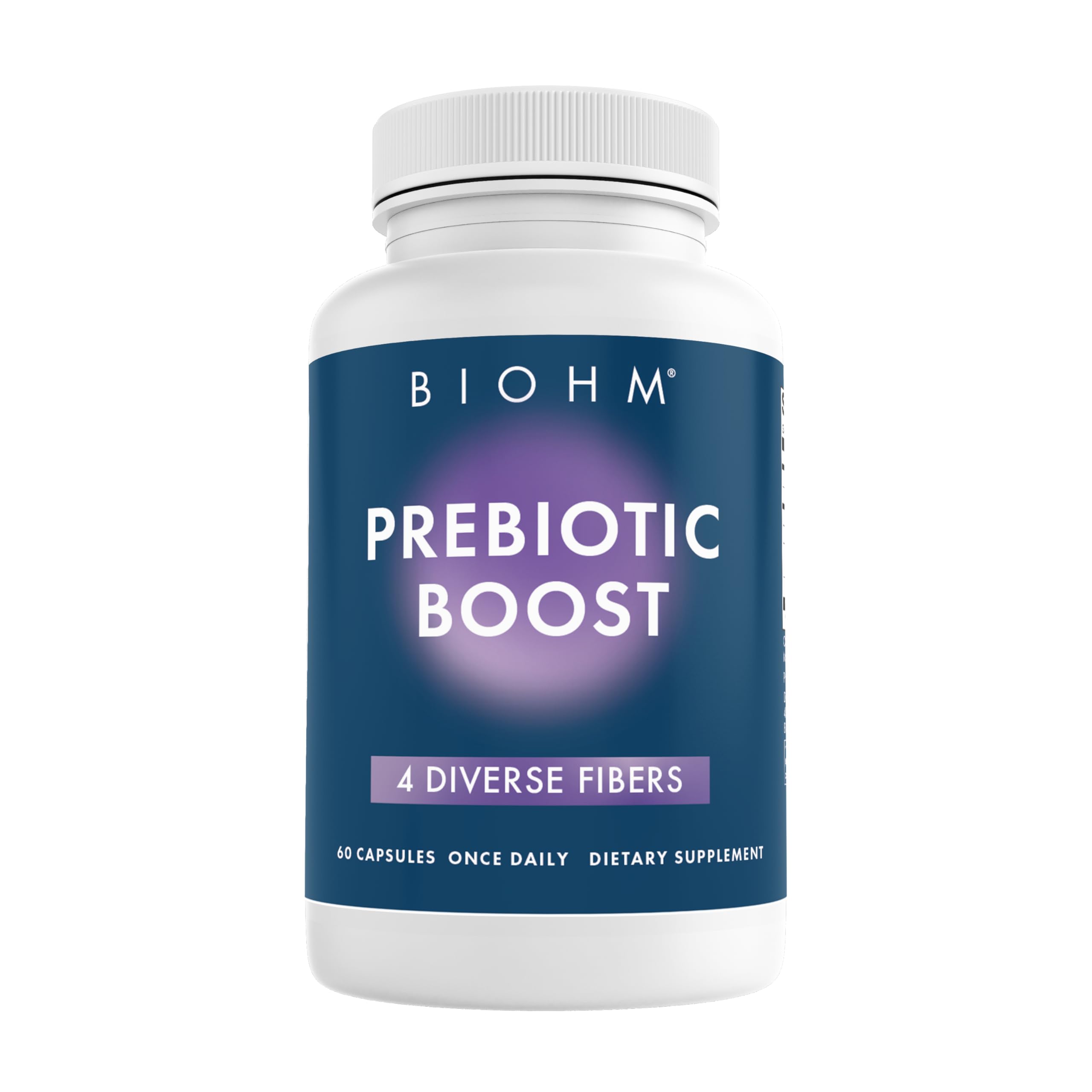 BIOHM Prebiotic support supplement bottle front view