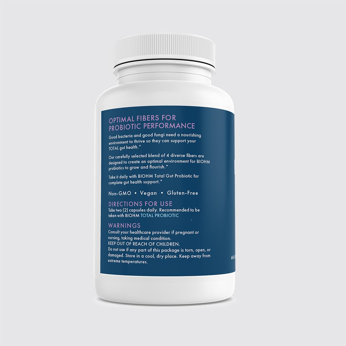 BIOHM Prebiotic support supplement packaging details