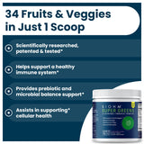 BIOHM Super Greens Powder ingredients list on packaging