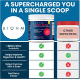 BIOHM Super Reds Powder 308g back view with nutritional information