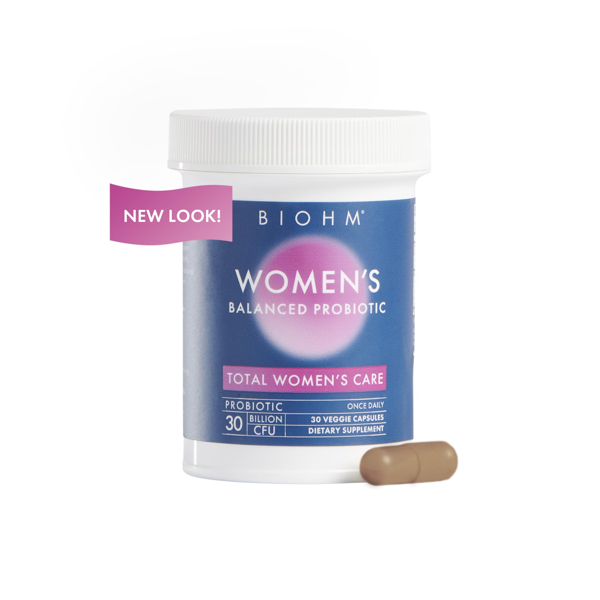 BIOHM Women's Balanced Probiotic Supplement capsule close-up