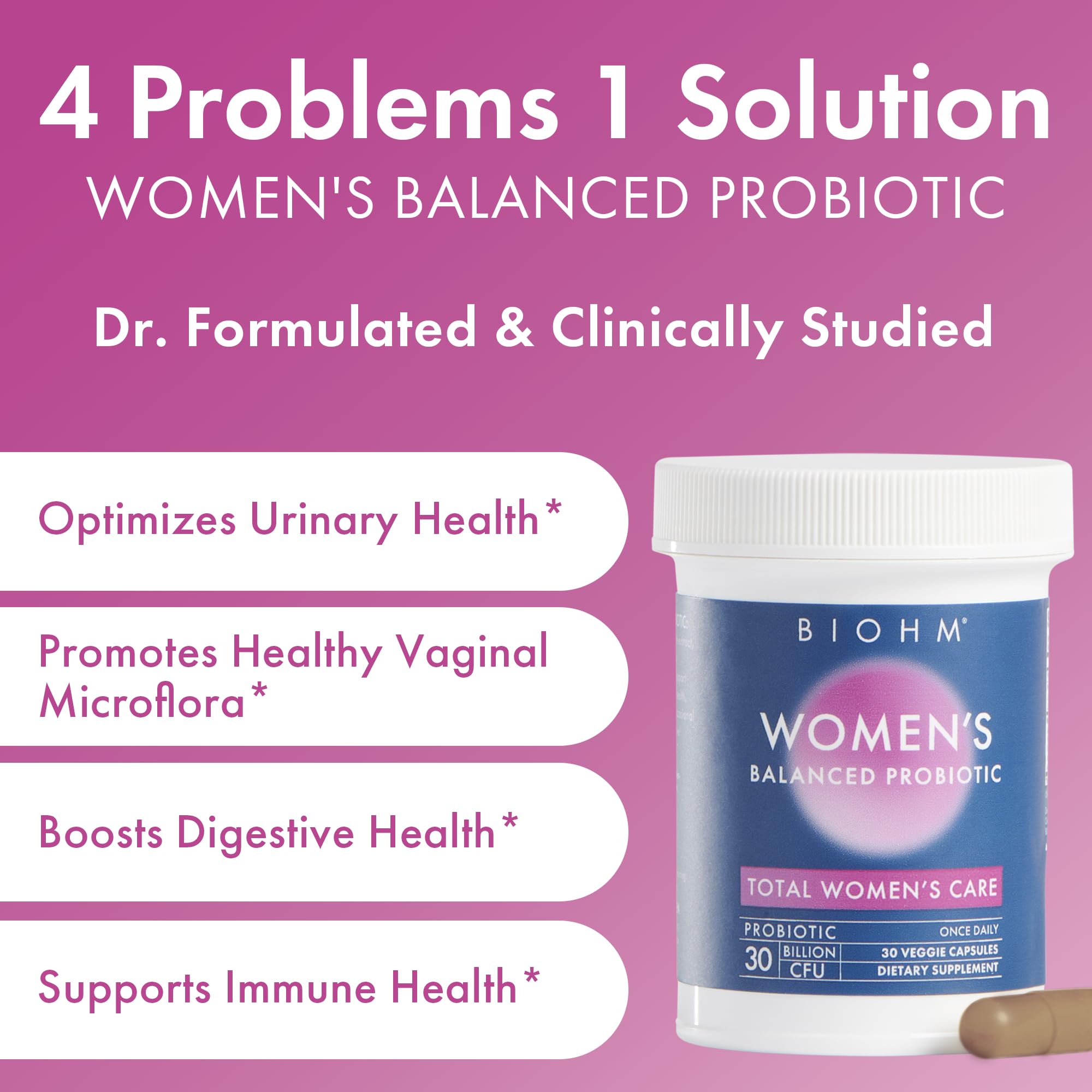 BIOHM Women's Balanced Probiotic Supplement ingredients list