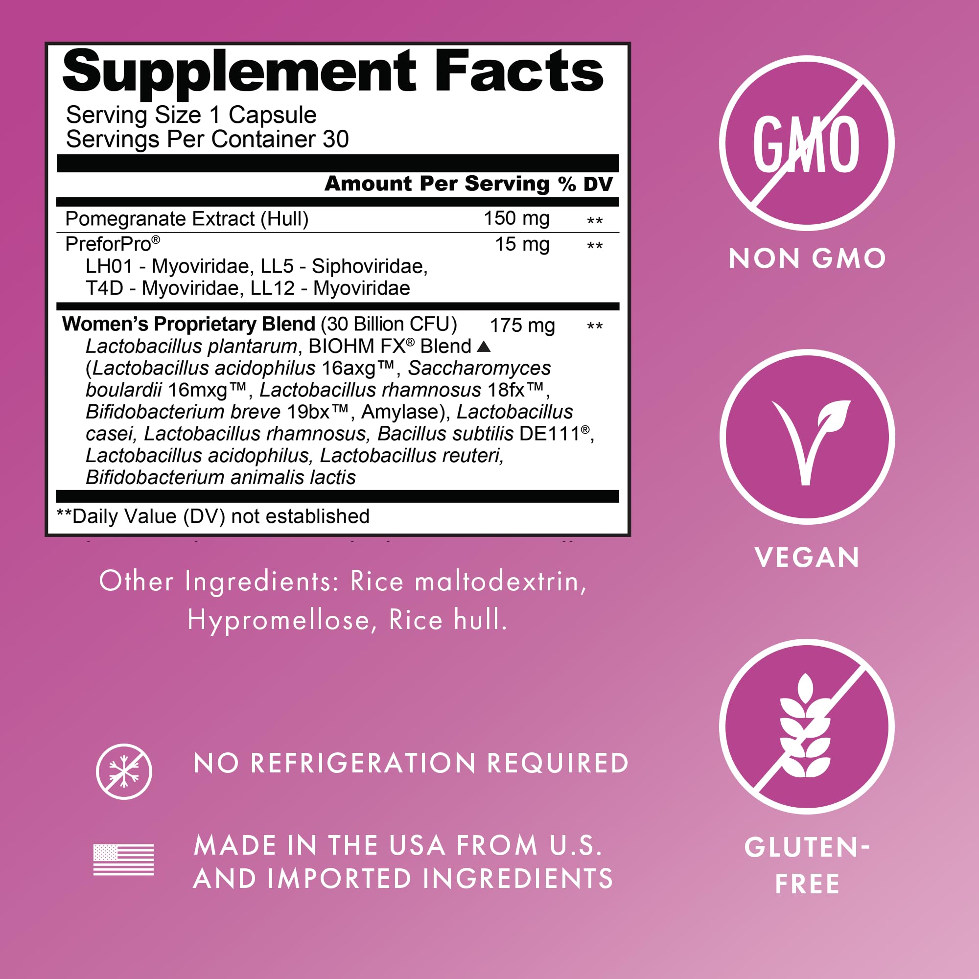 BIOHM Women's Balanced Probiotic Supplement side view