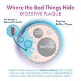 BIOHM Women's Balanced Probiotic Supplement with a glass of water