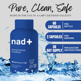 BioImmune NAD+ Supplement capsules on a wooden table