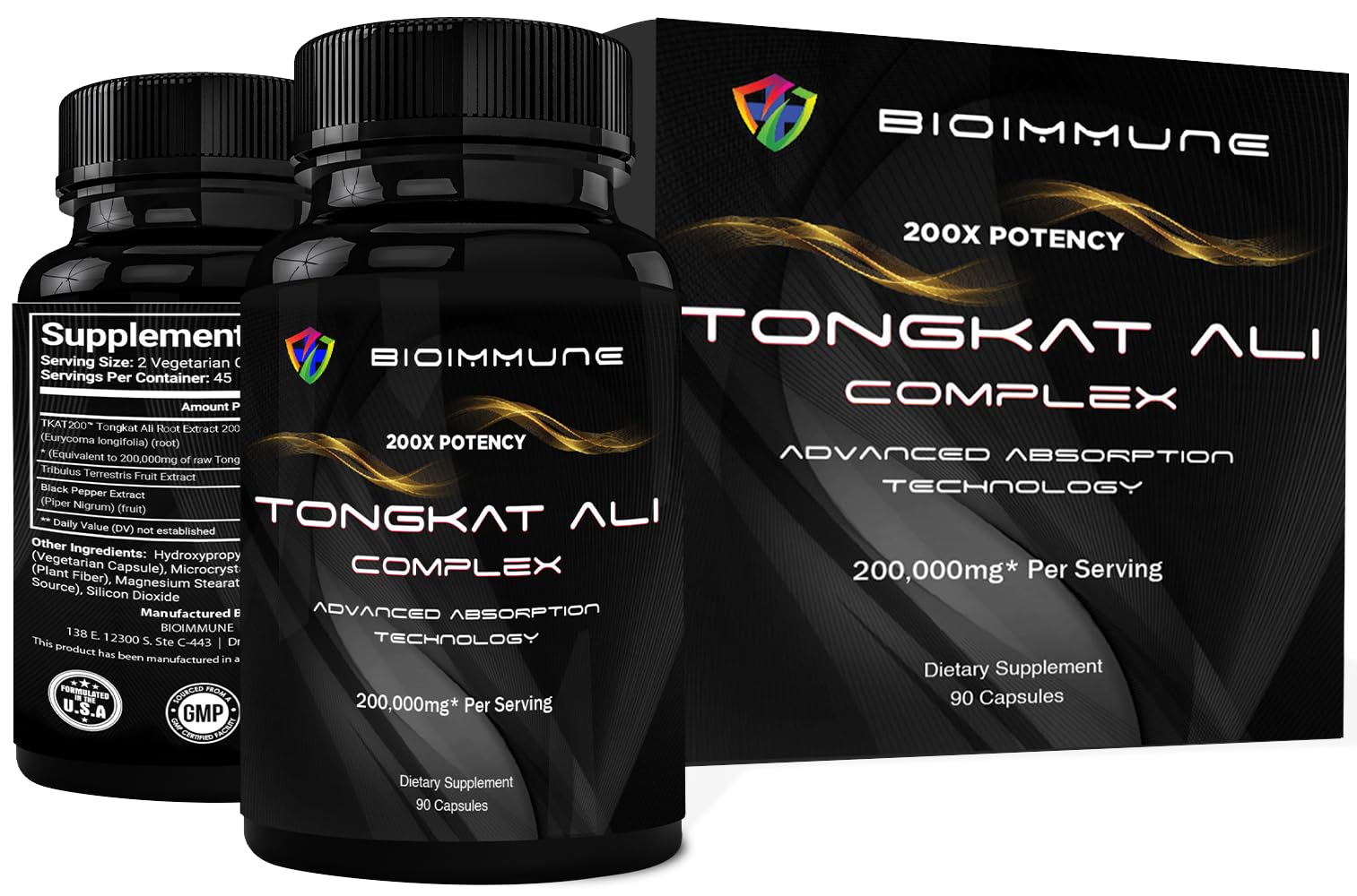 BioImmune Tongkat Ali 10% Eurycomanone capsules front view