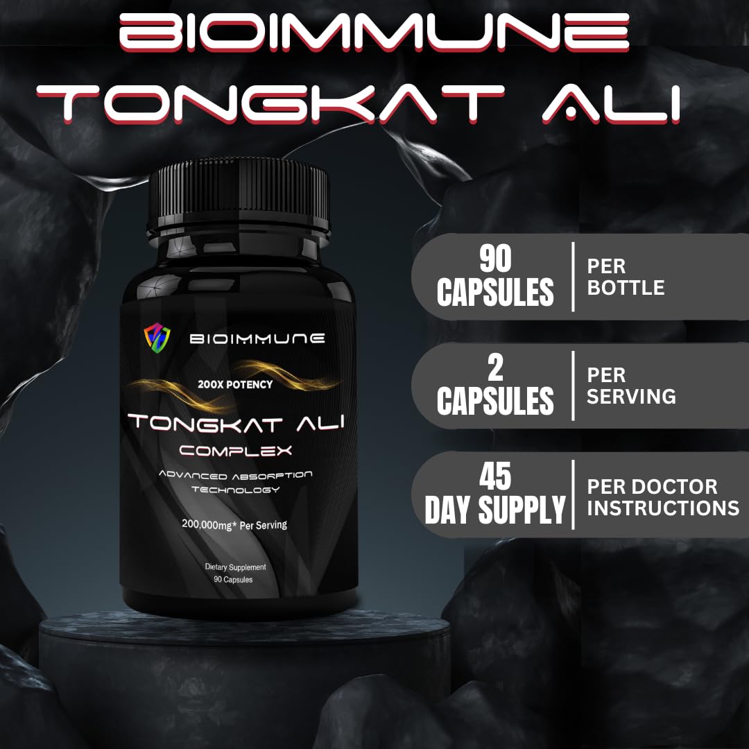 BioImmune Tongkat Ali product details and benefits on packaging