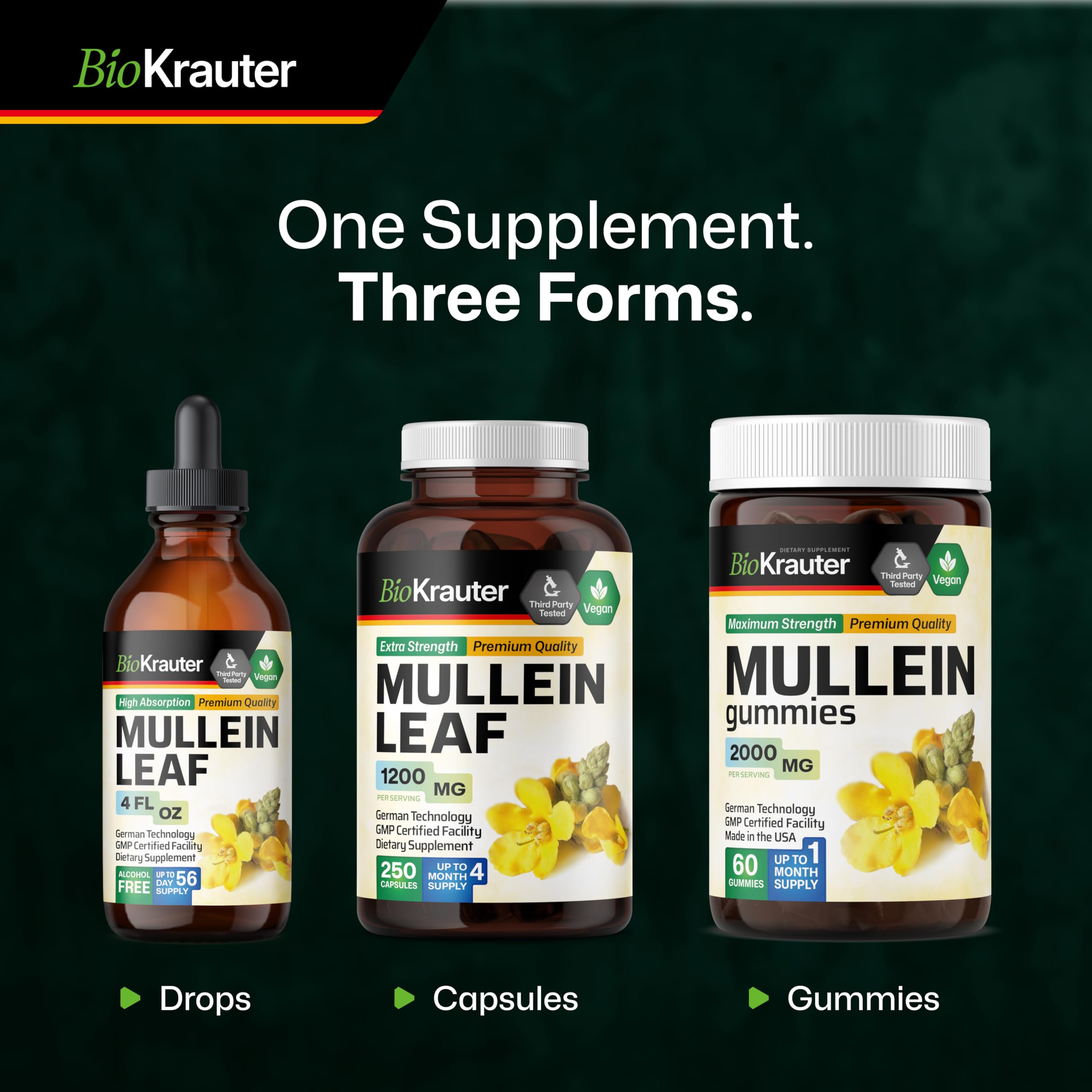 BioKrauter Mullein Leaf Extract Tincture dosage instructions