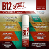 BIOLABS PRO B12 Energizing Topical Cream side view with pump
