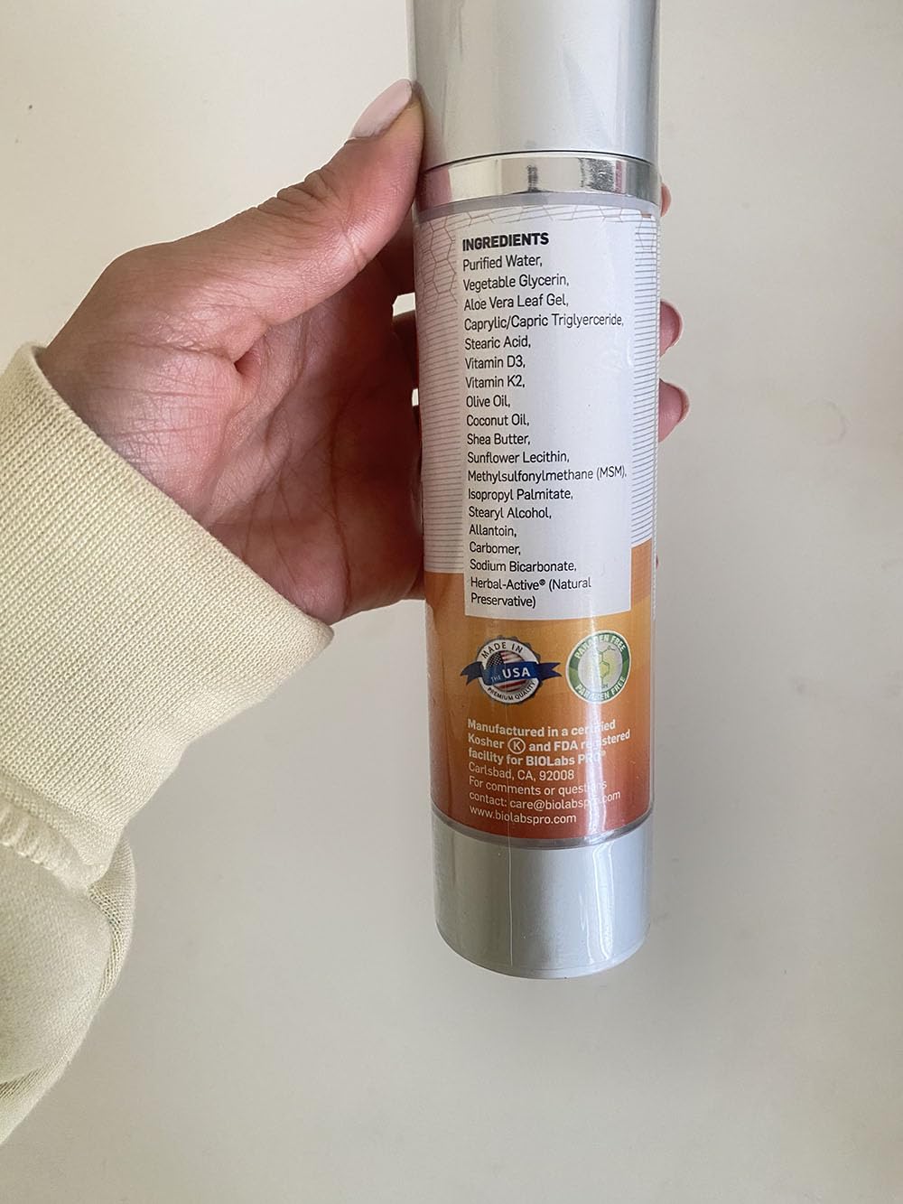 BIOLABS PRO Vitamin D3 & K2 15000IU label close-up