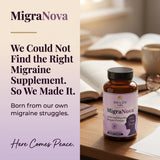 Biolen Labs MigraNova Daily Supplement on a wooden table