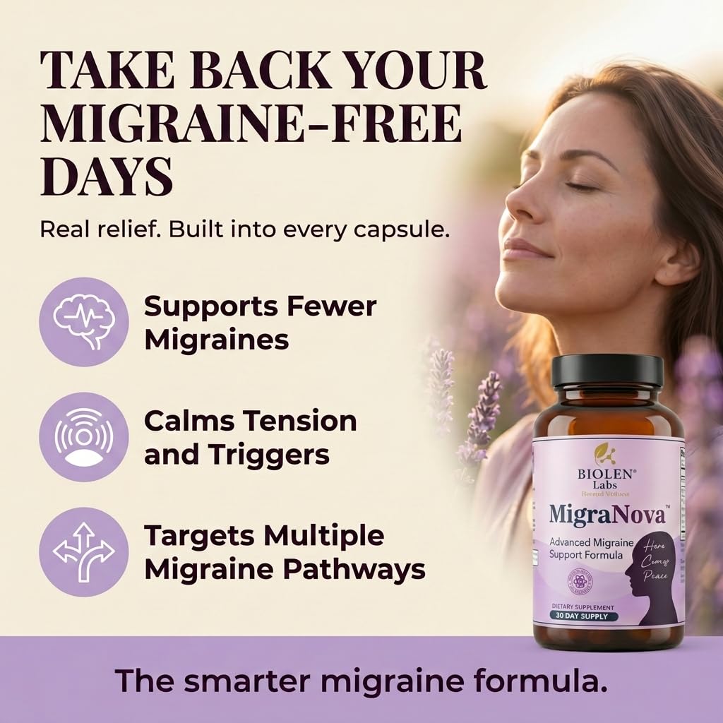 Biolen Labs MigraNova Daily Supplement packaging dimensions