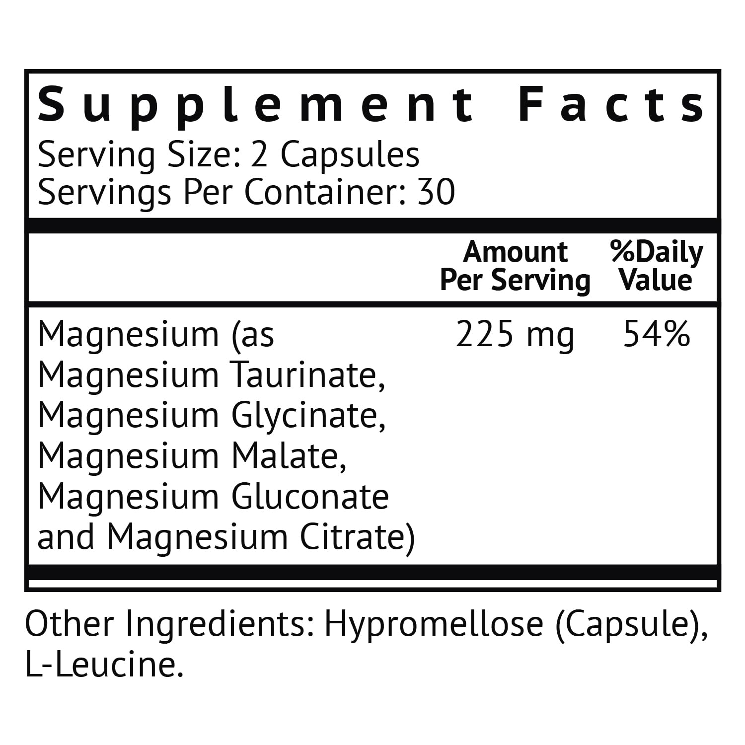 Biolor Magnesium Complex 225mg 90 Capsules side view
