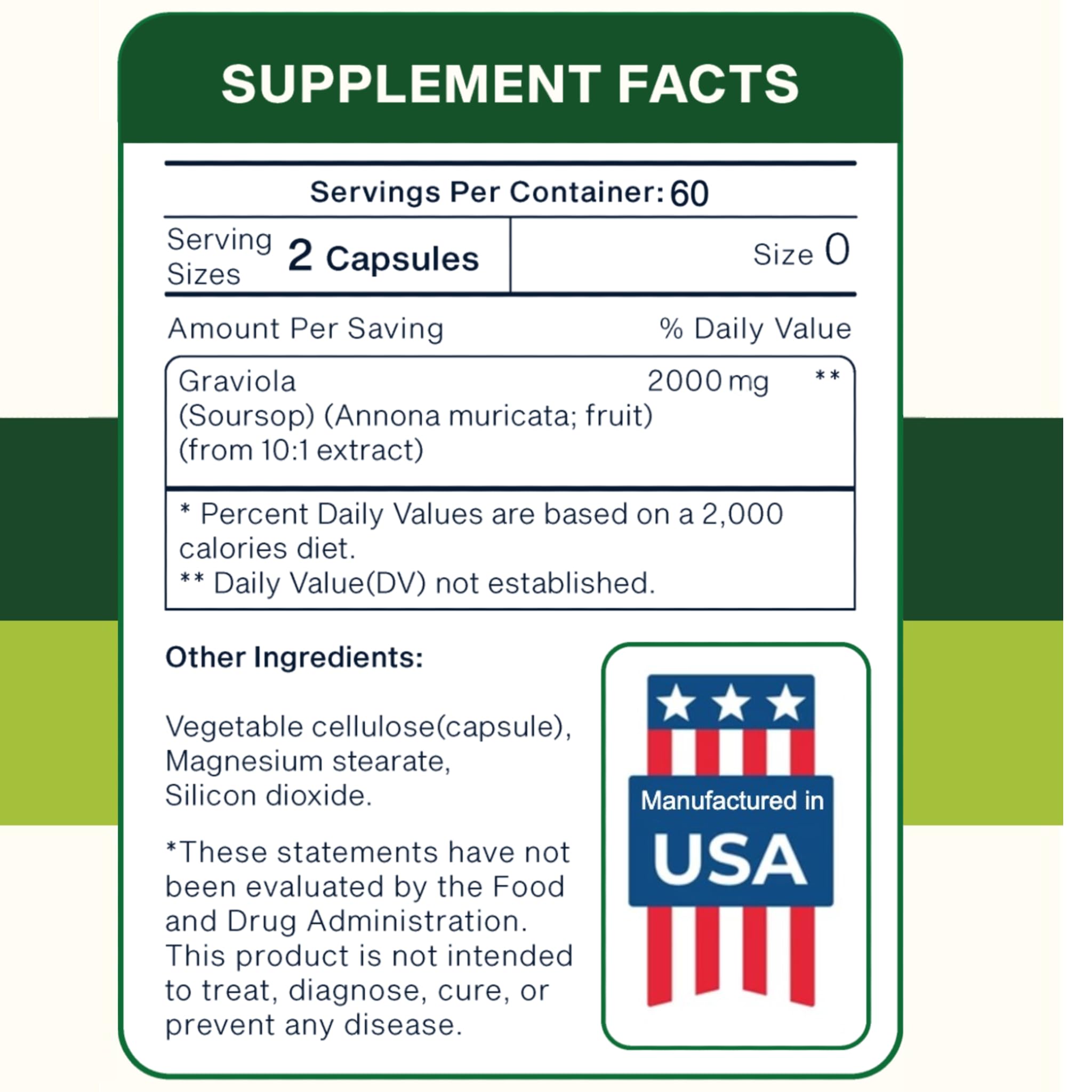 Biolore Soursop Extract Capsules side view showing label