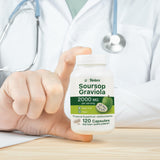 Biolore Soursop Extract Capsules with tropical fruit background