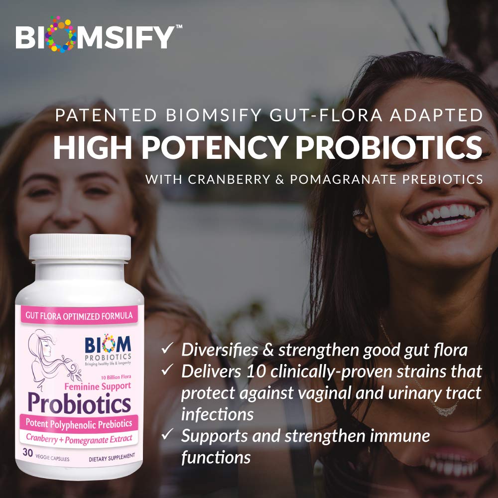 Biom Probiotics Feminine Probiotics with cranberry and pomegranate extracts
